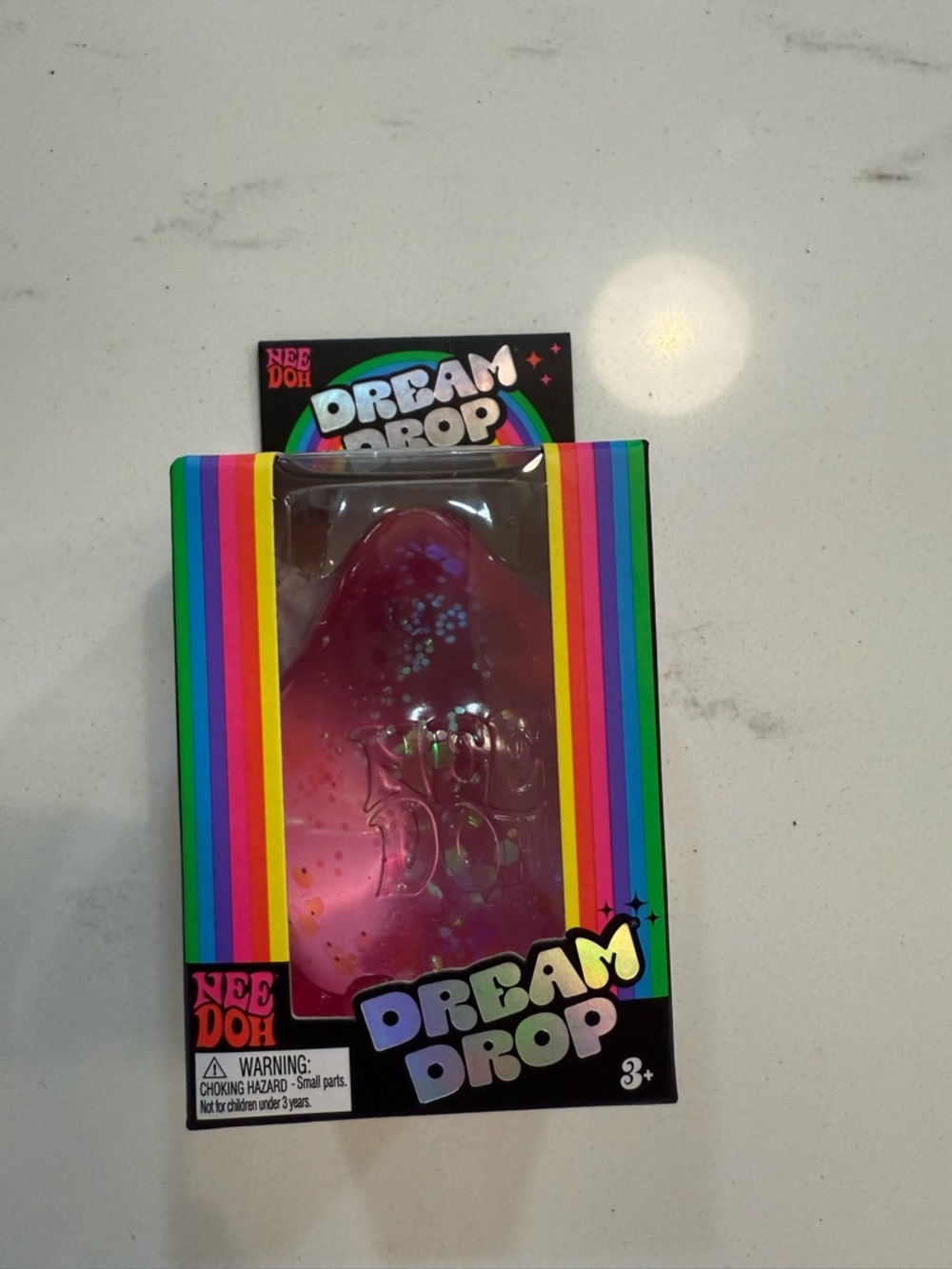 Needoh Dream Drop Sensory Squeeze Toy - Bright Pink - Picture 7 of 7